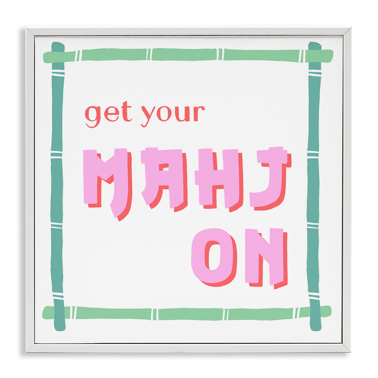 Stupell Industries Get Your Mahj On Framed Giclee, design by Krissy Mast